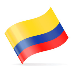 Naklejka premium Colombia Flag Vector Waving Icon