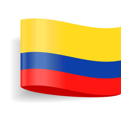 Colombia Flag Vector Label Tag Icon