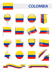 Colombia Flag Vector Set