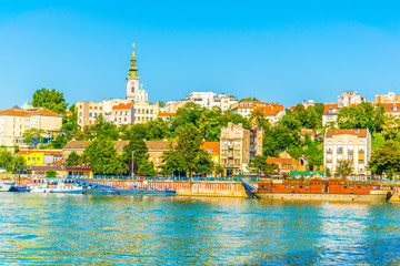 View of riverside of Sava in Belgrade, Serbia