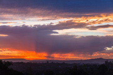 Scenic Sundown Horizon Clouds Colors Landscape