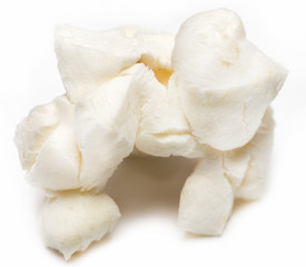 Popcorn isolated on a white background. Closeup