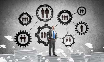 Successful confident businessman in suit.