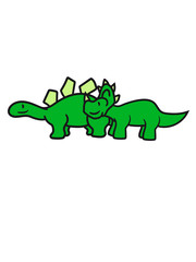 stegosaurus 2 freunde team paar triceratops hörner süß niedlich klein kinder groß comic cartoon dinosaurier saurier dino