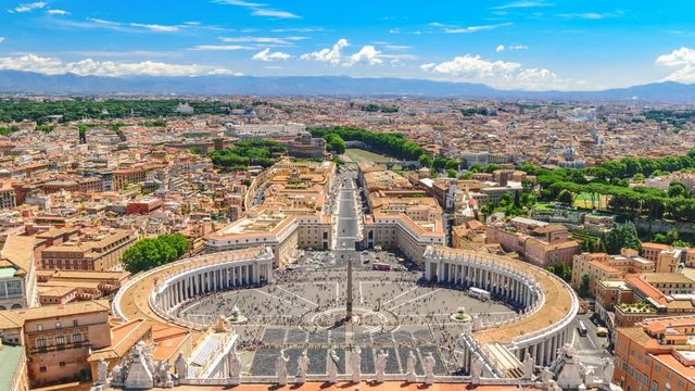 Rome city skyline timelapse, Vatican, Rome, Italy 4K Time lapse