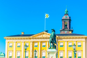 View of a the gustav adolf square in Goteborg, Sweden.