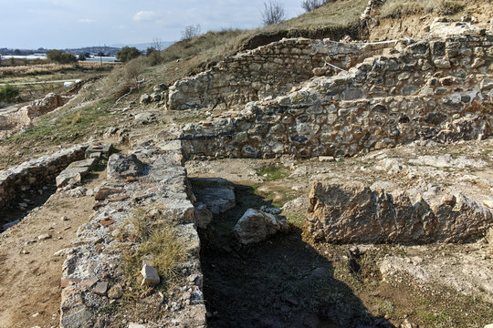 Ruins of ancient city Heraclea Sintica - built by Philip II of Macedon,  located near village of Rupite, Bulgaria