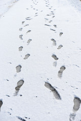 Footprints in fresh snow