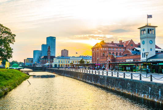 View of the central railway station in Malmo, Sweden