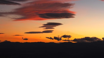 Sunset Tree Mountains