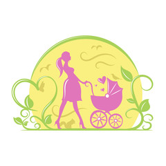 Mother with baby - illustration