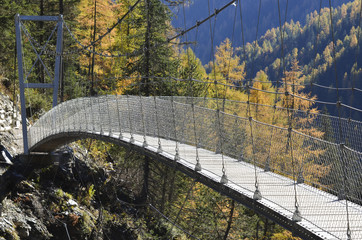 Hanging Bridge. Swiss Alps