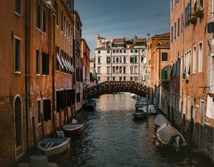 Fototapeta na wymiar Venice Canal and Bridge