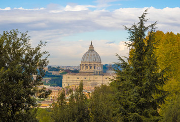 Fototapeta premium Rome (Italy) - From the Janiculum hill and terrace.