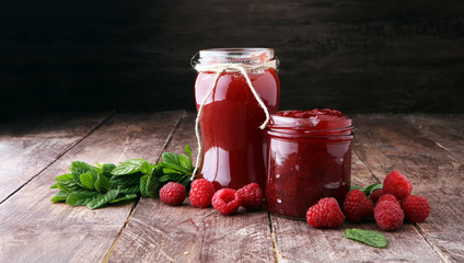 Fresh strawberry jam with toast or bread for breakfast