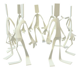 Paper Man Figure, Standing Ring