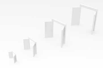 Fototapeta premium White Four Doors
