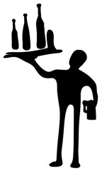 Drinks Waiter Silhouette