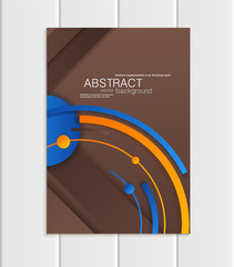 Vector brown brochure A5 or A4 format material design element corporate style