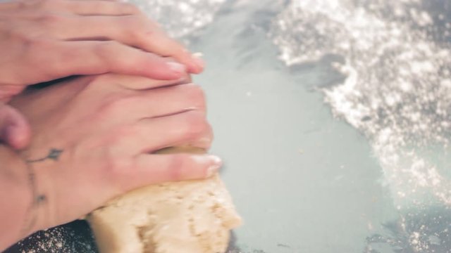 molding and kneading cookies dough by hand