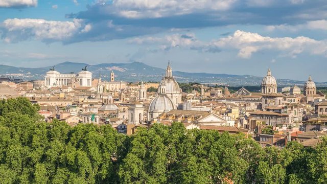 Rome city skyline timelapse, Rome, Italy 4K Time lapse