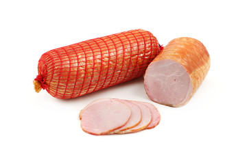 smoked meat on a white background