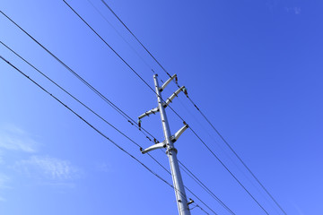 Obraz premium High pressure line and high voltage line