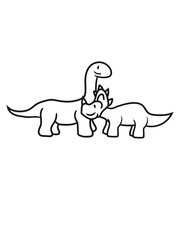 langhals 2 freunde team paar triceratops hörner süß niedlich klein kinder groß comic cartoon dinosaurier saurier dino