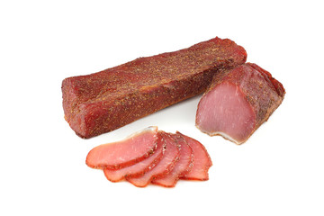 ham on a white background