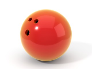 red bowling ball. 3d illustration