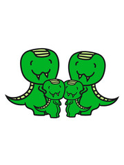 familie paar pärchen liebe verliebt paar 2 freunde team kind junges mama papa t-rex rex böse fressen fleischfresser süß niedlich klein kinder groß comic cartoon dinosaurier saurier dino