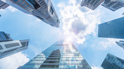sky and exterior glass wall modern buildings
