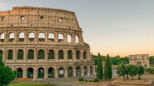 Rome Colosseum (Roma Coliseum) night to day sunrise timelapse, Rome, Italy 4K Time lapse