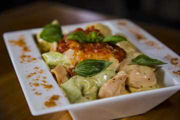 three color tortellini