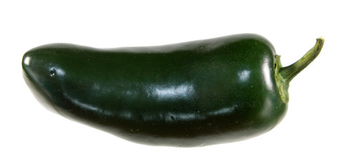 Green jalapenos (chili pepper) isolated on white background