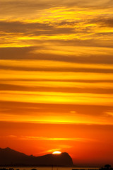 Cloud stripes at sunset in Sicily - Isola delle femmine - Province of Palermo