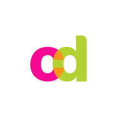 Initial letter cd, overlapping transparent lowercase logo, modern magenta orange green colors