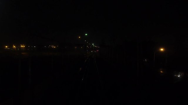 POV of leaving subway station and going to outdoor portion of track