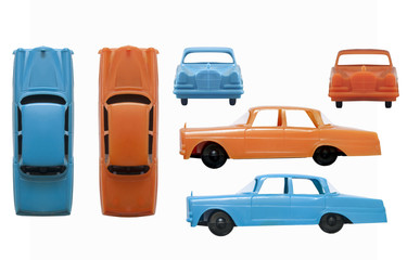 Plastic toy cars / Isolated white