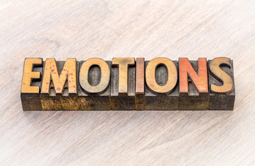 Fototapeta premium emotions word abstract in wood type