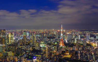 Night scene of Tokyo, Japan