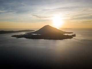 Sunset Over Banda Islands in Indonesia