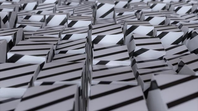 Abstract striped cubes. Seamless looping animation. 4K UHD.