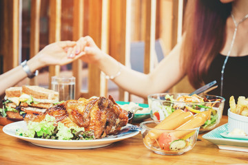 Group of people Celebrating Thanksgiving Holiday Tradition Holiday