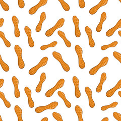 Seamless pattern with peanuts on a white background