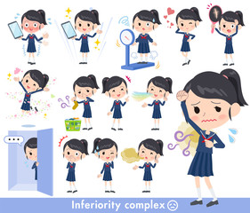 Fototapeta premium school girl Sailor suit_complex