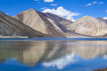 Pangong Tso lake and Himalayan mountain in Ladakh, India