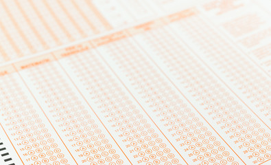 a typical answer sheet