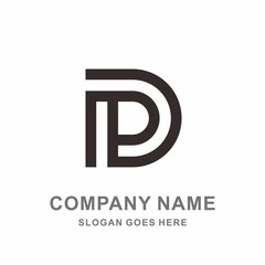 Monogram Letter D Geometric Square Circle Architecture Interior Construction Business Company Stock Vector Logo Design Template 