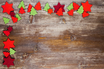 Naklejka na ściany i meble A Christmas Frame decorated with decorations of pannolenci